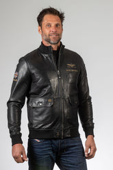 Blouson en cuir Royal Air Force Townsend noir Homme